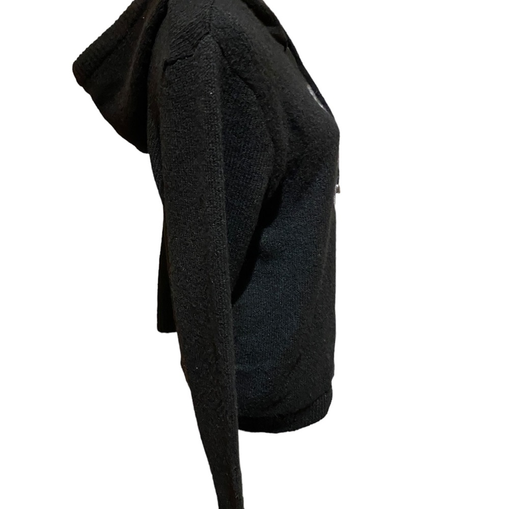 Cupcakes & Cashmere large black sweater with hoodie & 9 white ❤️on front ( NWT) - Picture 7 of 13
